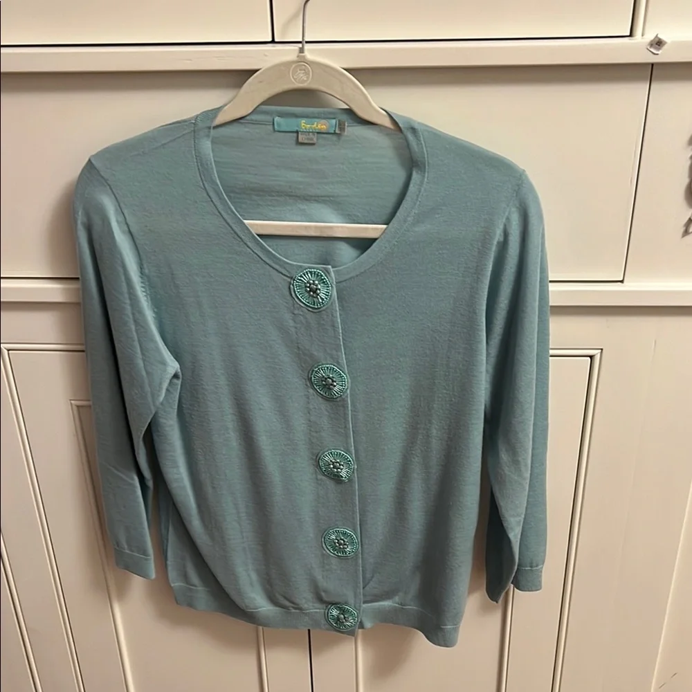 Boden Light Teal Knit Top